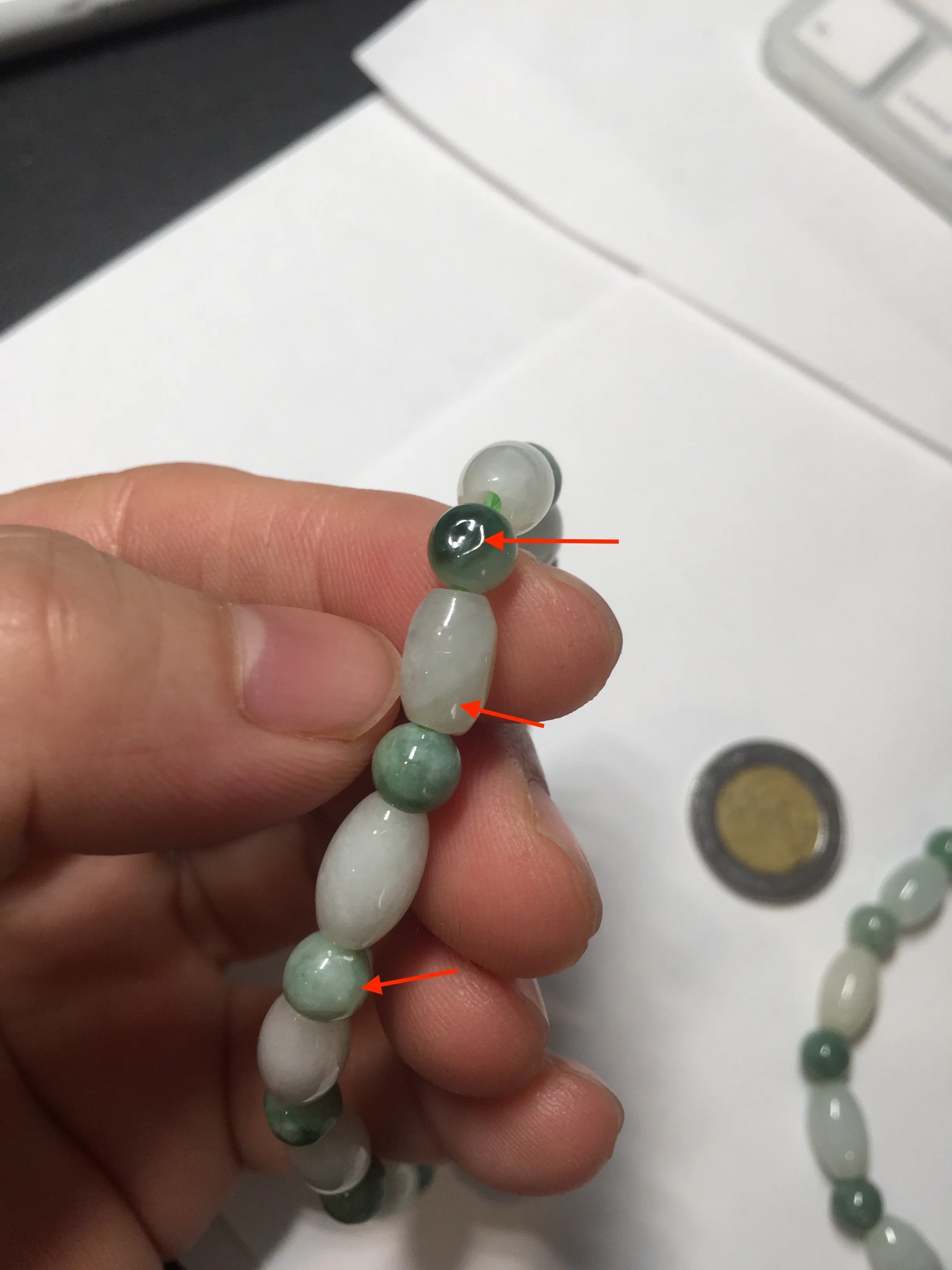 100% natural type A light green jadeite jade beads bracelet group BQ76