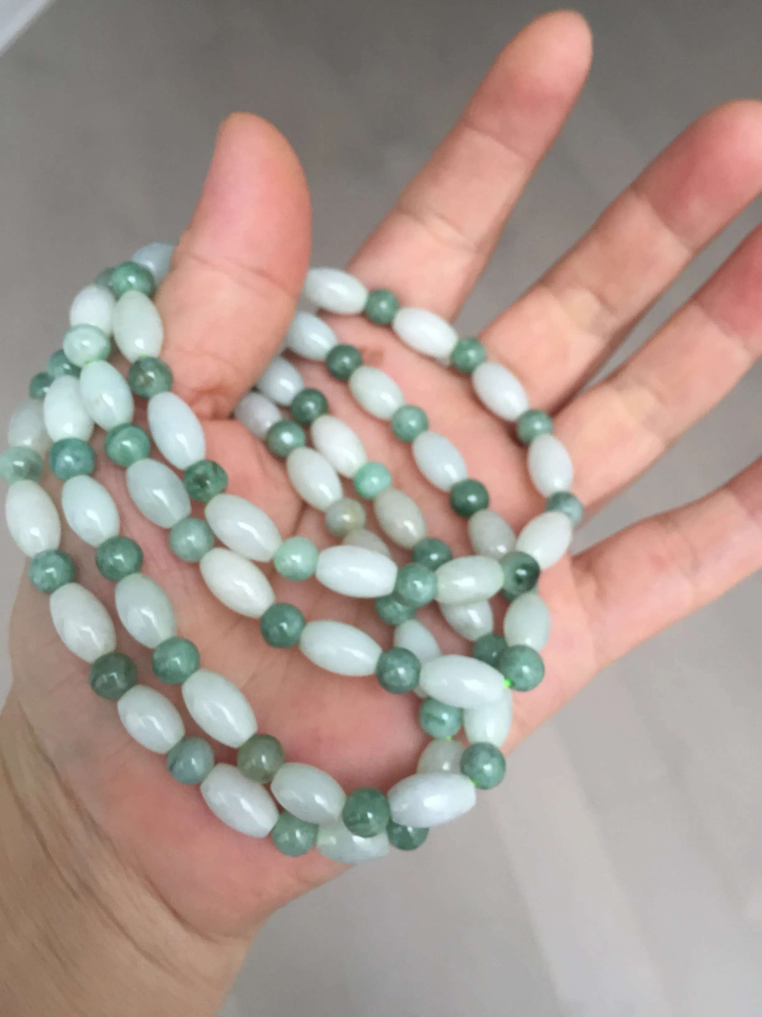 100% natural type A light green jadeite jade beads bracelet group BQ76