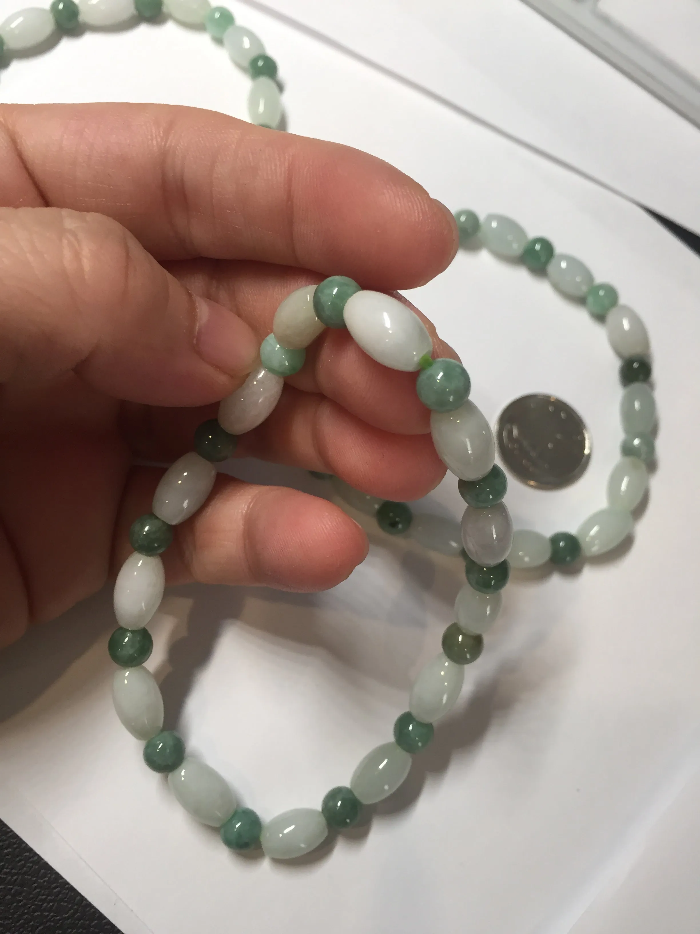 100% natural type A light green jadeite jade beads bracelet group BQ76