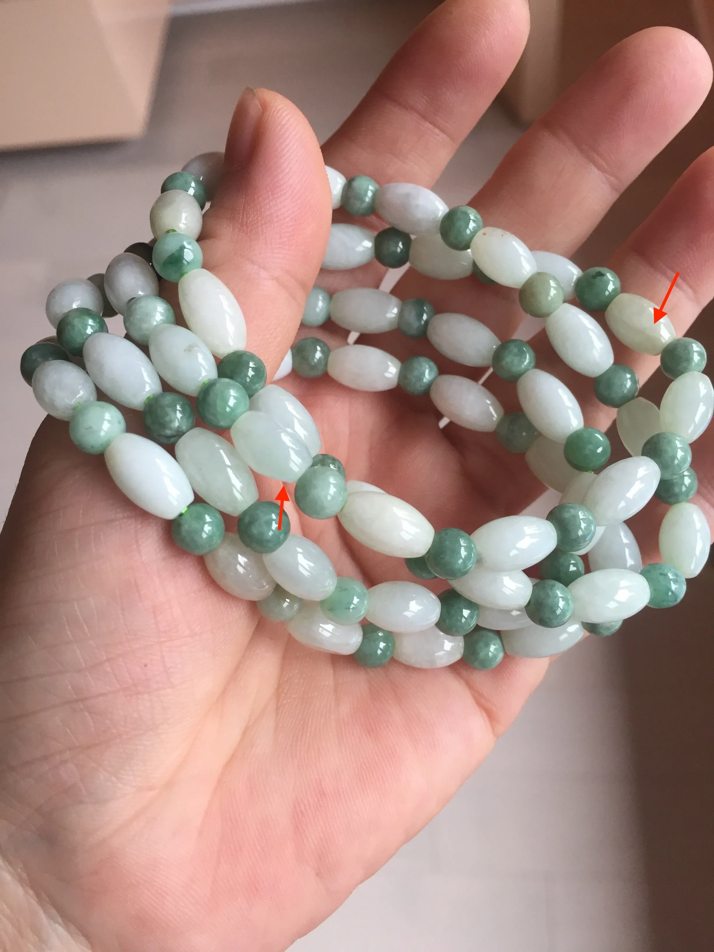 100% natural type A light green jadeite jade beads bracelet group BQ76