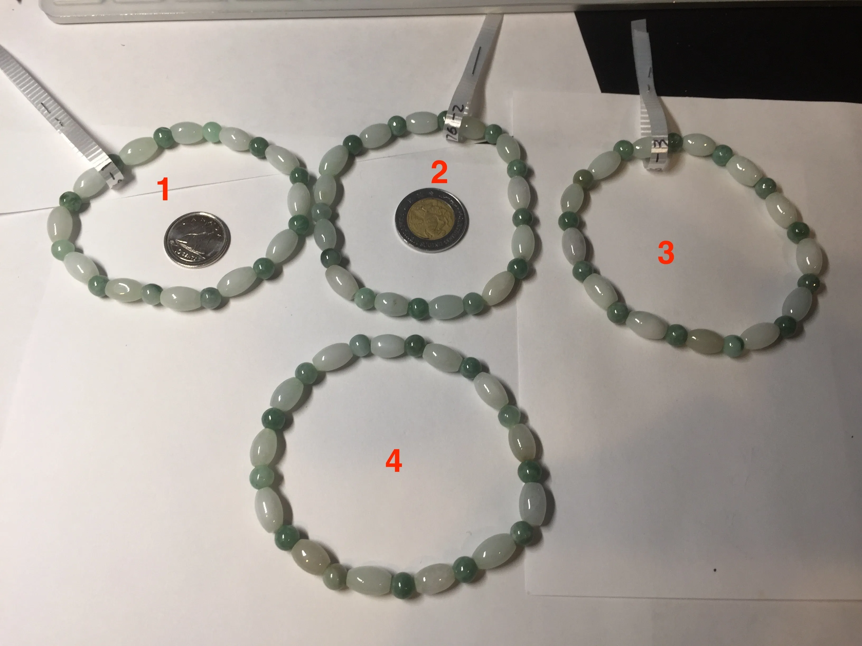 100% natural type A light green jadeite jade beads bracelet group BQ76