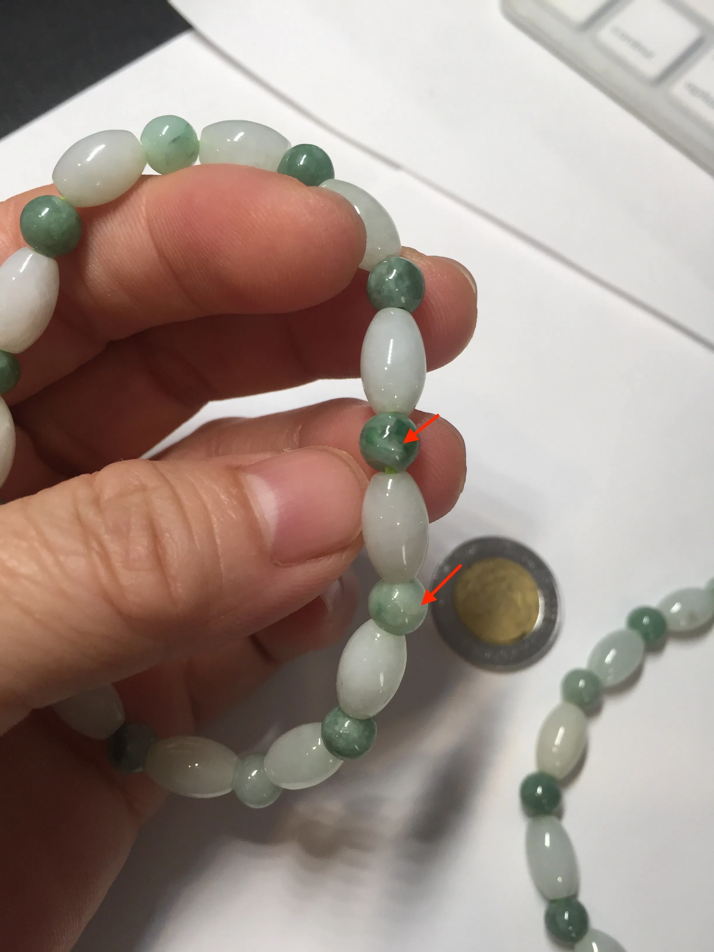 100% natural type A light green jadeite jade beads bracelet group BQ76