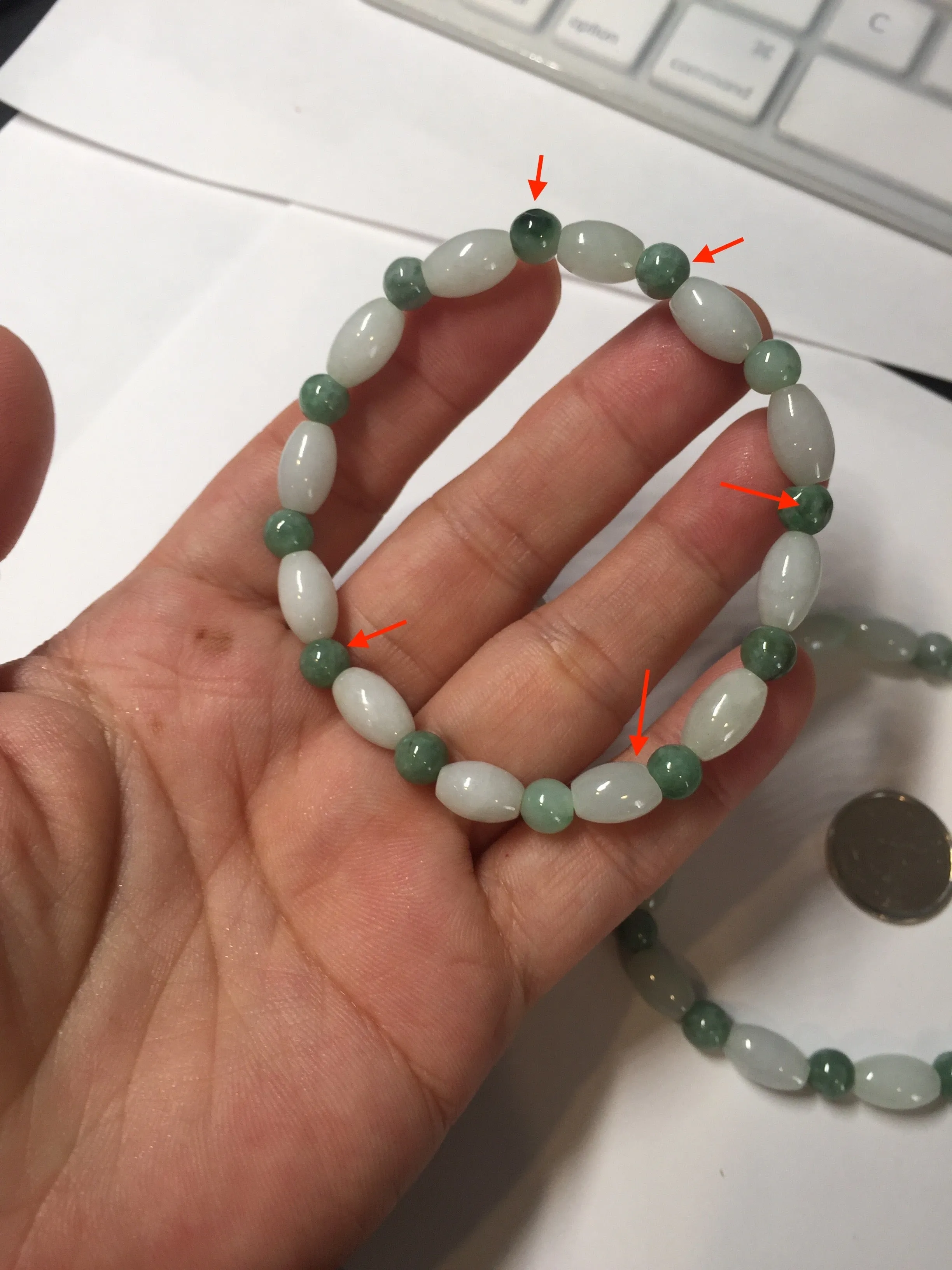 100% natural type A light green jadeite jade beads bracelet group BQ76