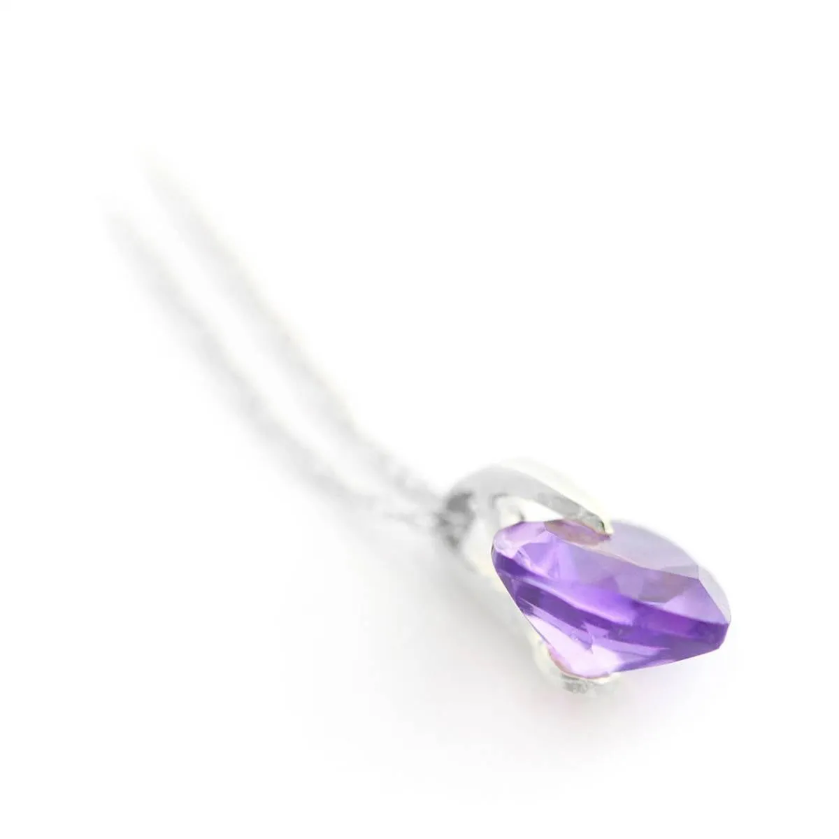 1.15 Carat 14K Solid White Gold Joy Makes Sounds Amethyst Necklace