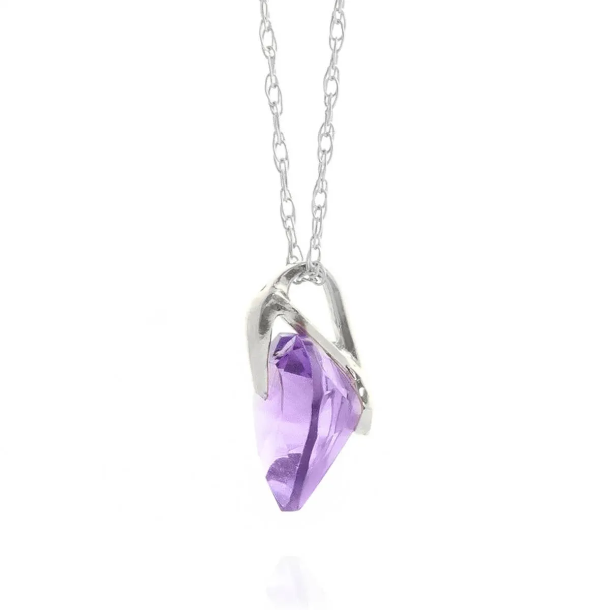 1.15 Carat 14K Solid White Gold Joy Makes Sounds Amethyst Necklace