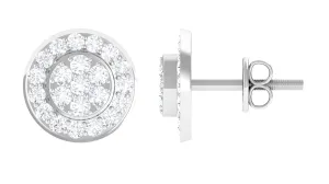 1/2 CT Diamond Floral Stud Earring for Women