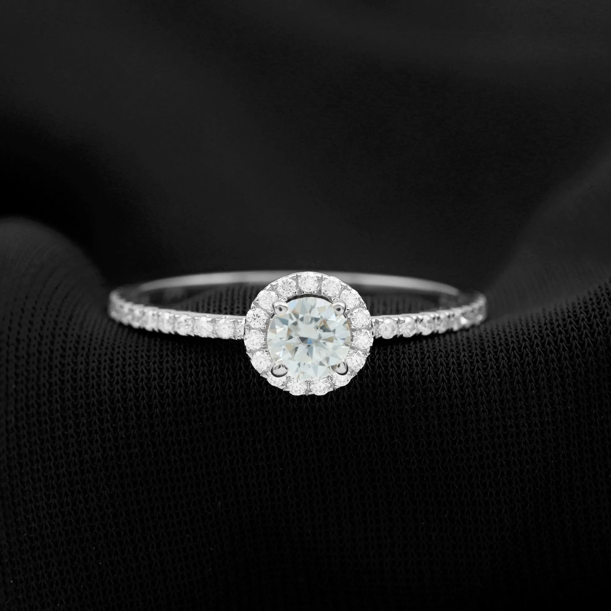 1.25 CT Moissanite Classic Halo Engagement Ring in Gold
