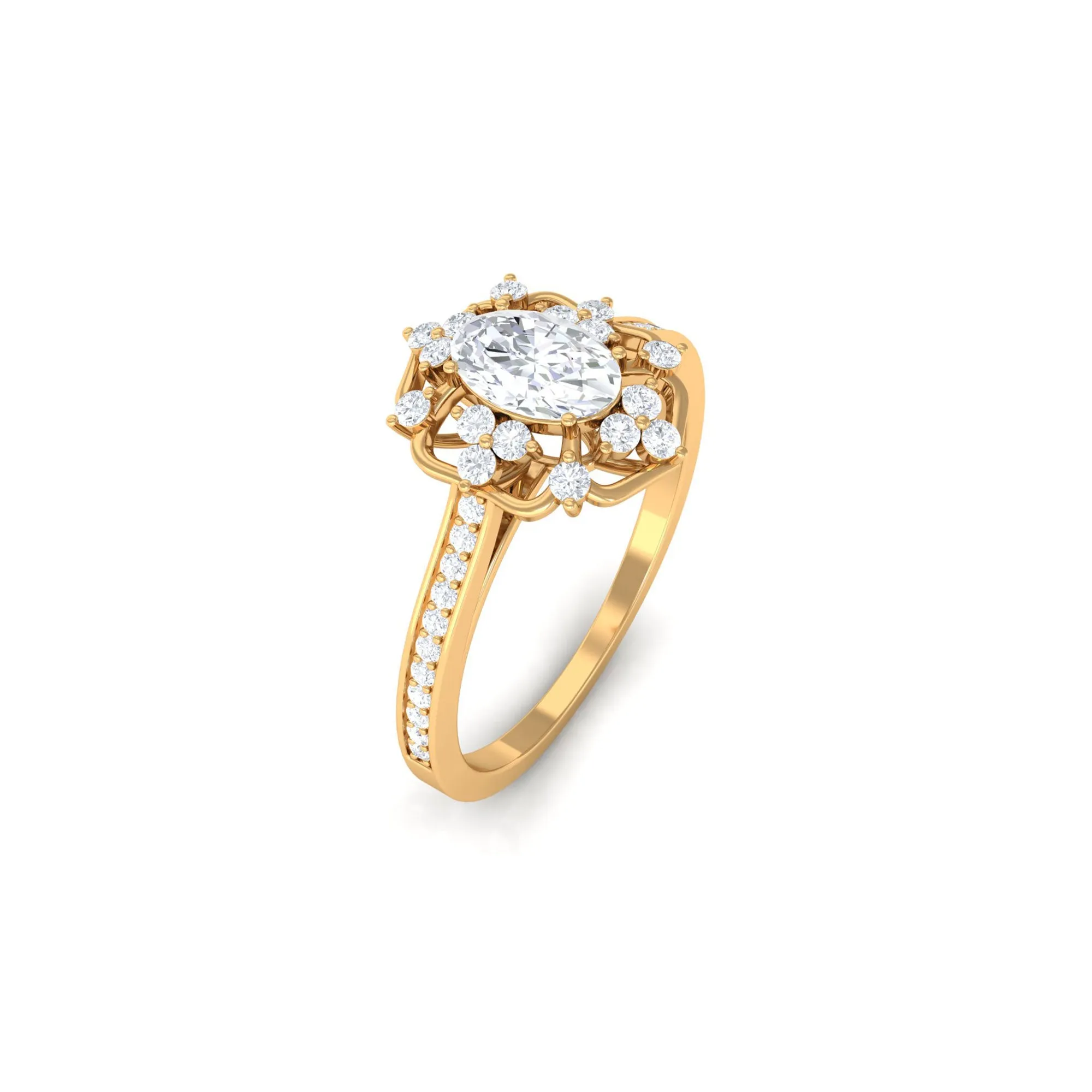 1.25 CT Vintage Inspired Zircon Flower Engagement Ring