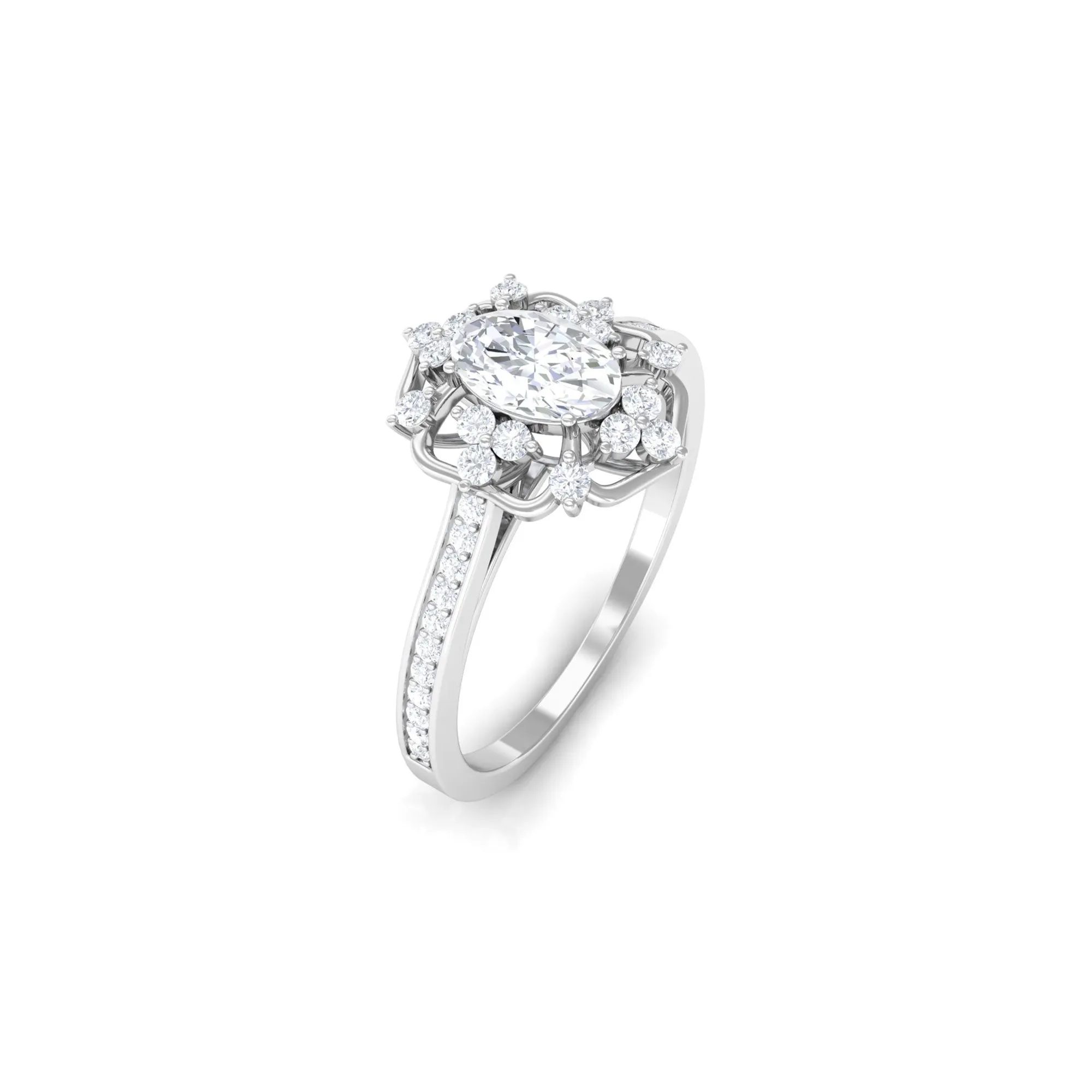 1.25 CT Vintage Inspired Zircon Flower Engagement Ring