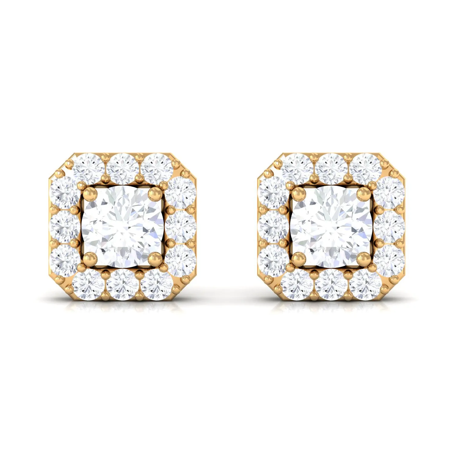 1/4 CT Solitaire Diamond Stud Earrings with Halo