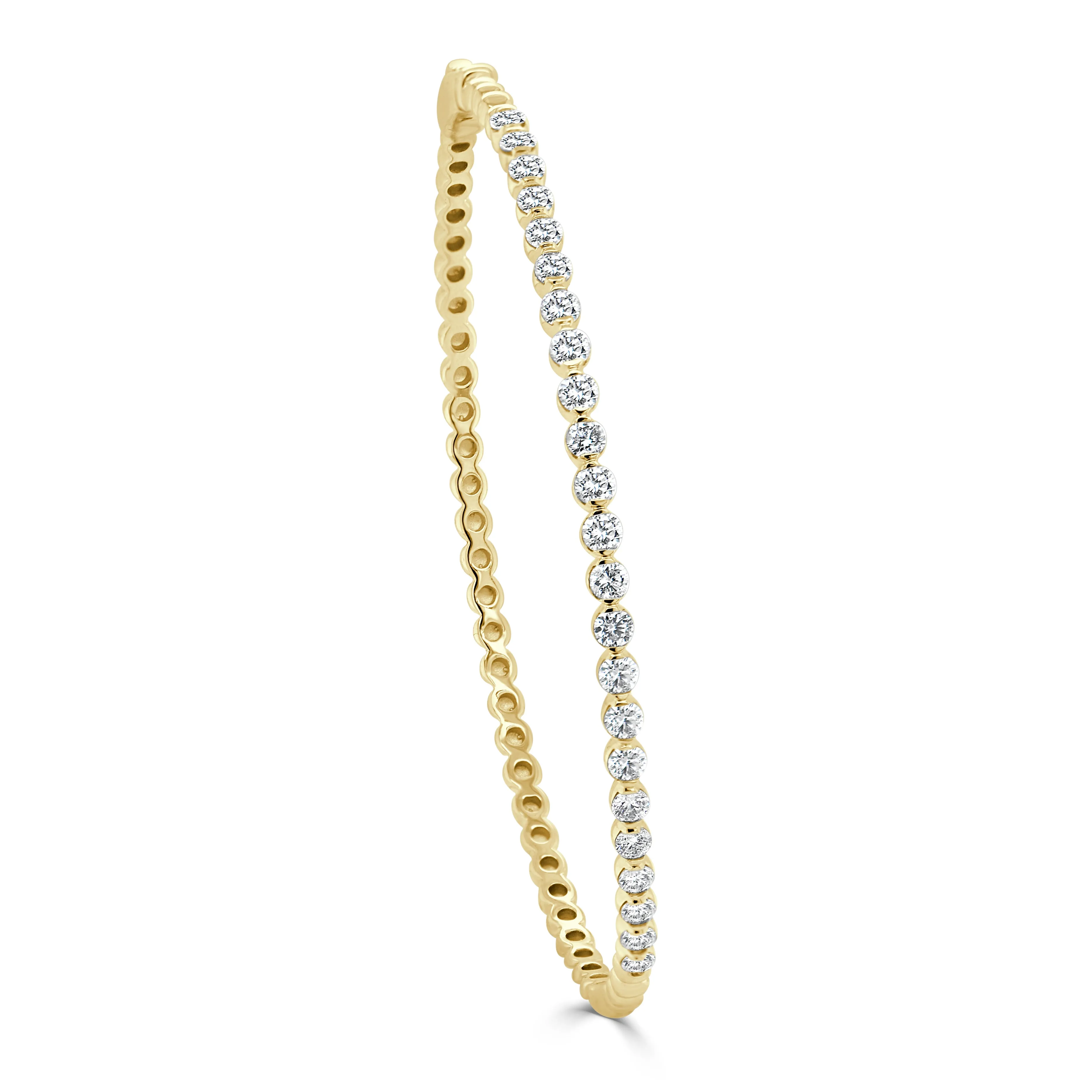 14K Gold & Diamond Bangle - 1.27ct