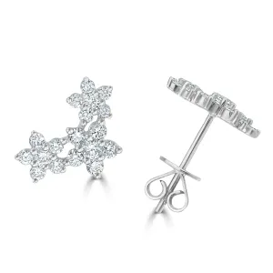 14k Gold & Diamond Flower Earrings - 0.50ct