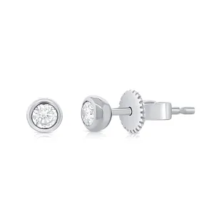 14K Gold & Diamond Stud Earrings - 0.18ct
