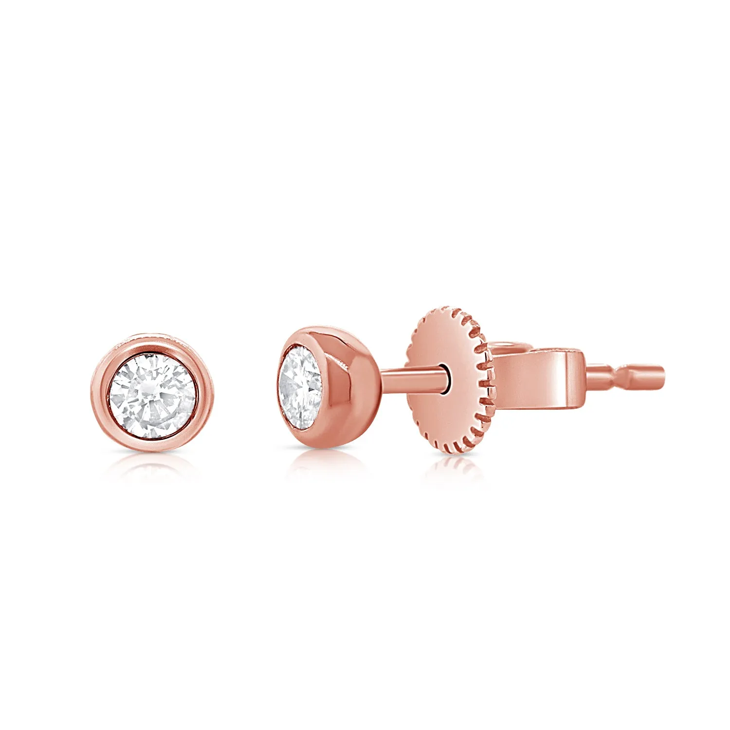 14K Gold & Diamond Stud Earrings - 0.18ct