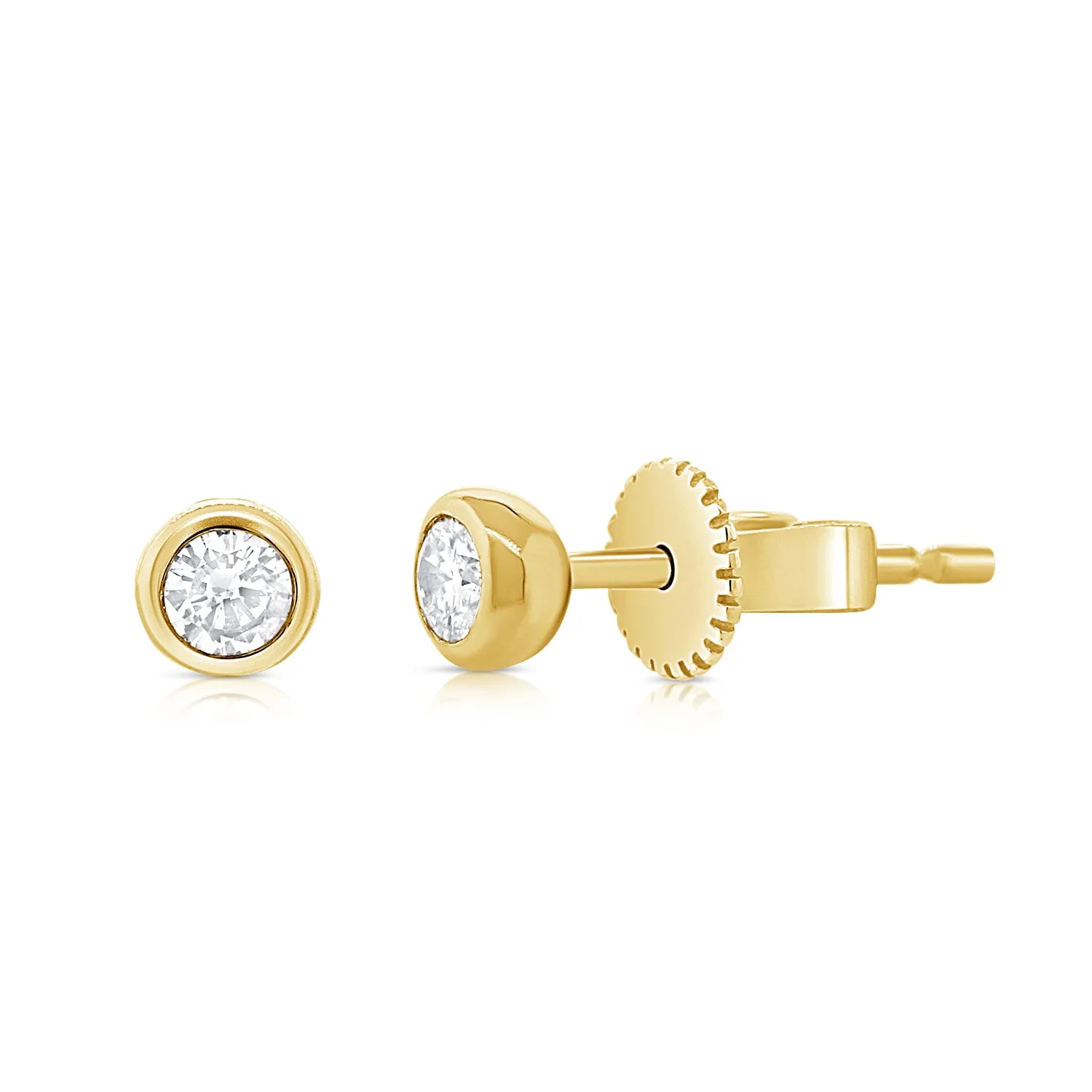 14K Gold & Diamond Stud Earrings - 0.18ct