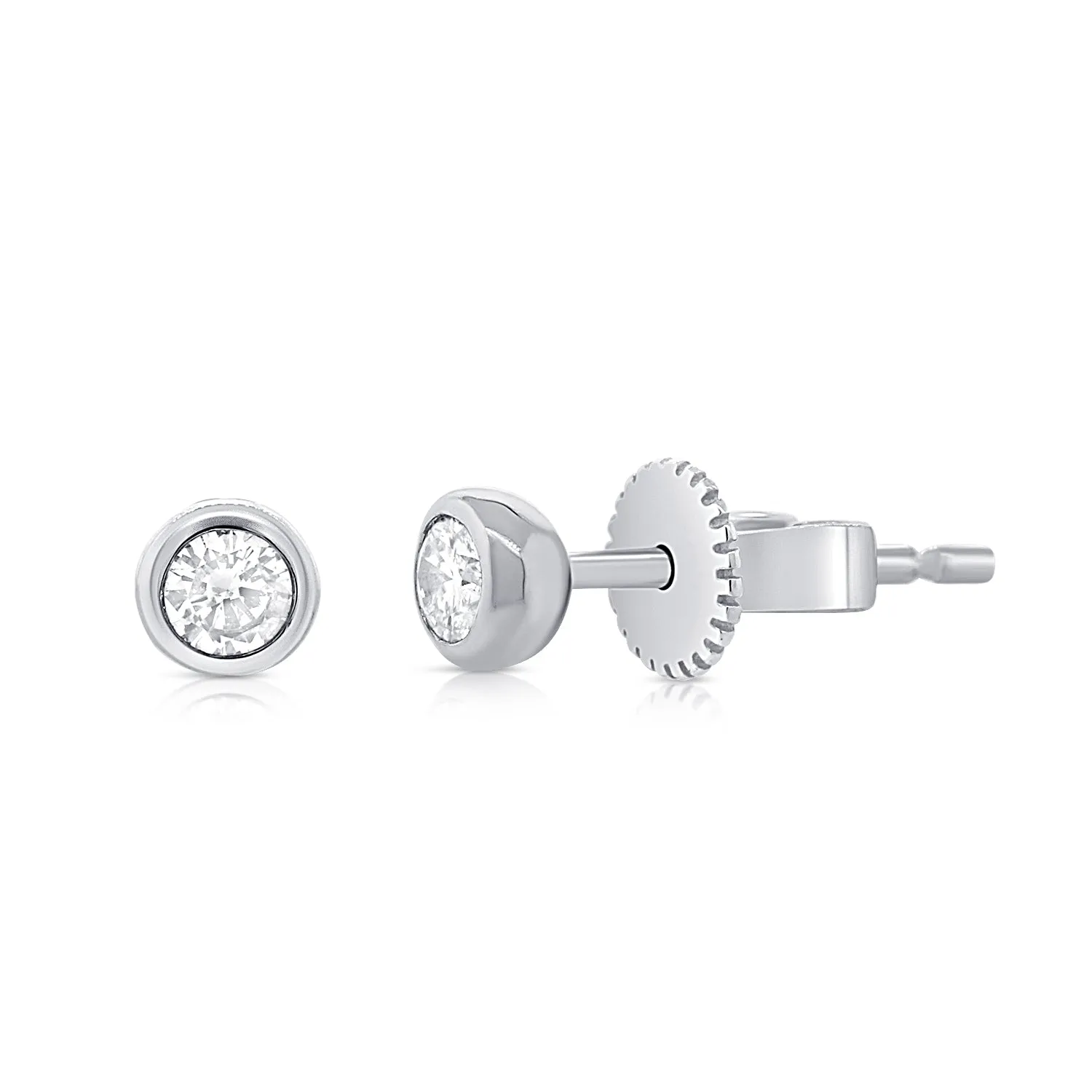 14K Gold & Diamond Stud Earrings - 0.18ct