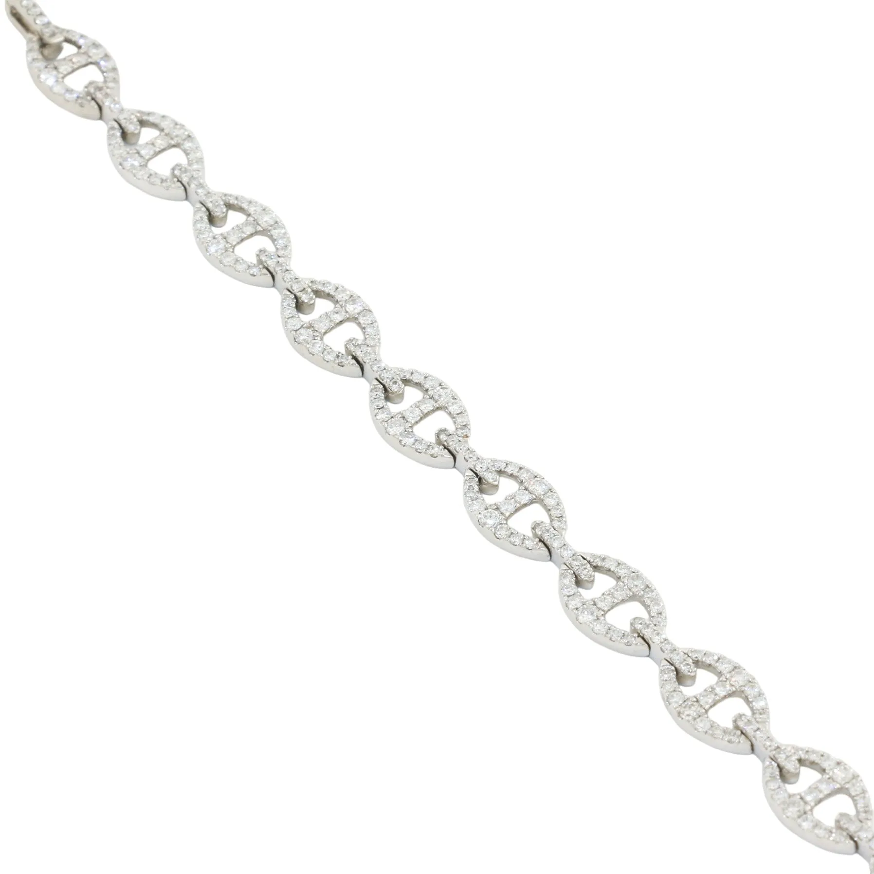 14k White Gold x 3.32 ct Diamond Marine Link Bracelet