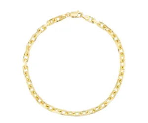 14k Yellow Gold French Cable Chain Bracelet (I8205)