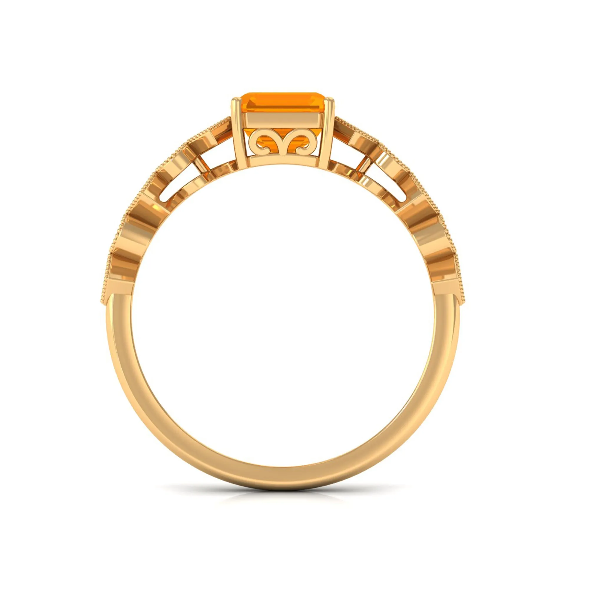 1.5 CT Asscher Cut Fire Opal Solitaire Engagement Ring with Diamond