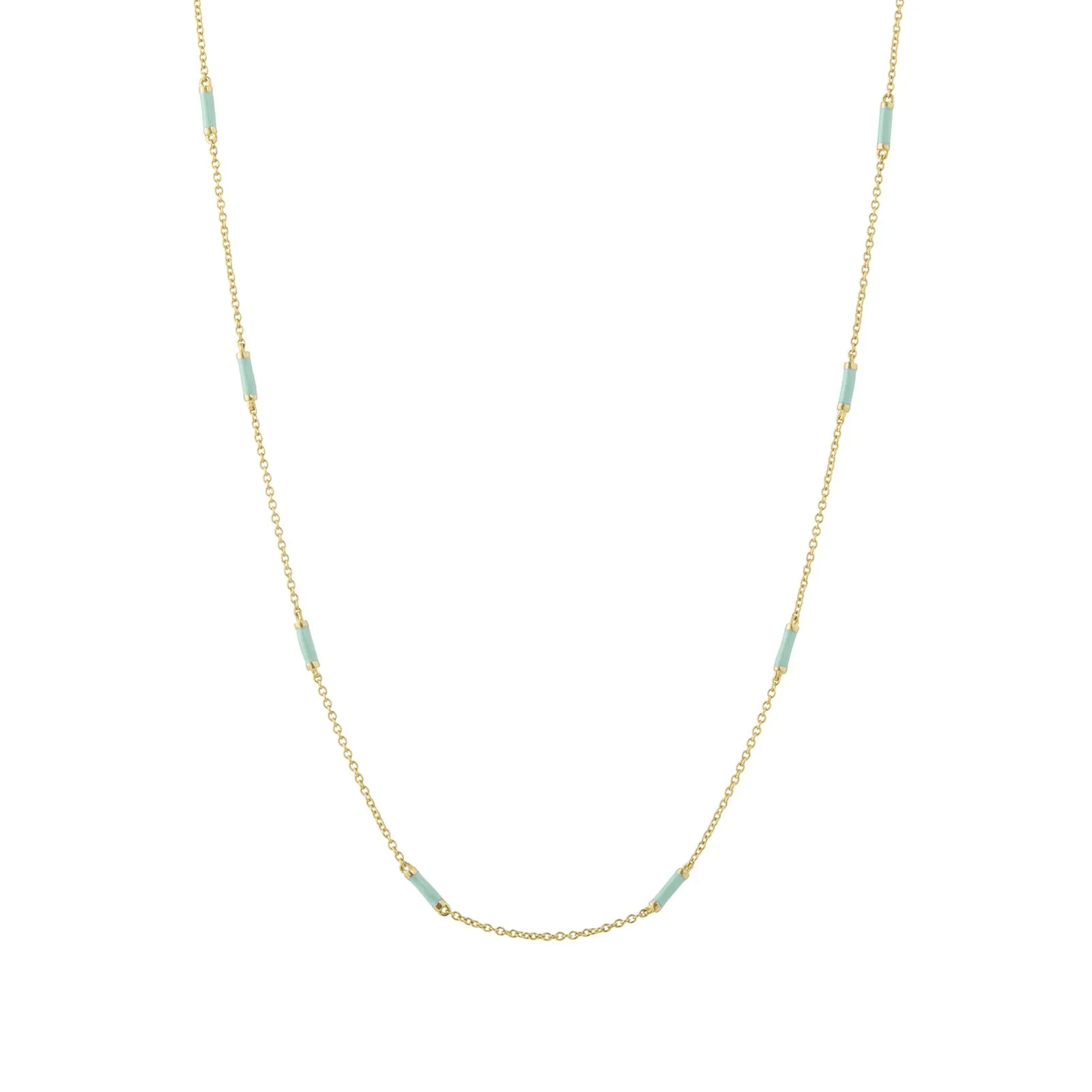 16" Turquoise Bar Chain Necklace