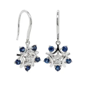 18ct White Gold .86ct Sapphire & Diamond Earrings