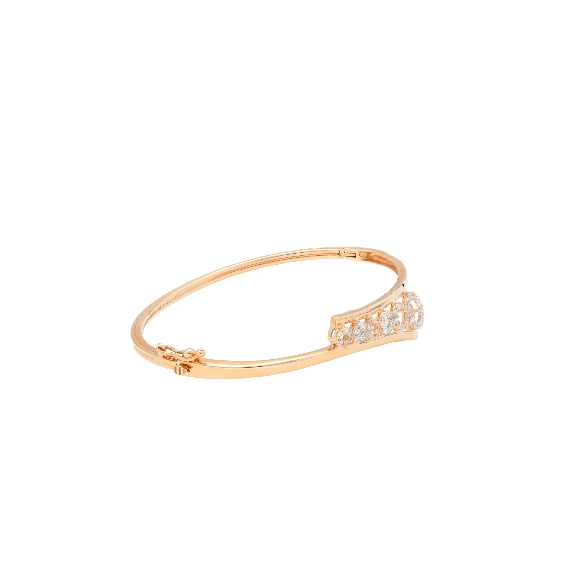 18K Rose Gold & CZ Bangle (8.7gm)