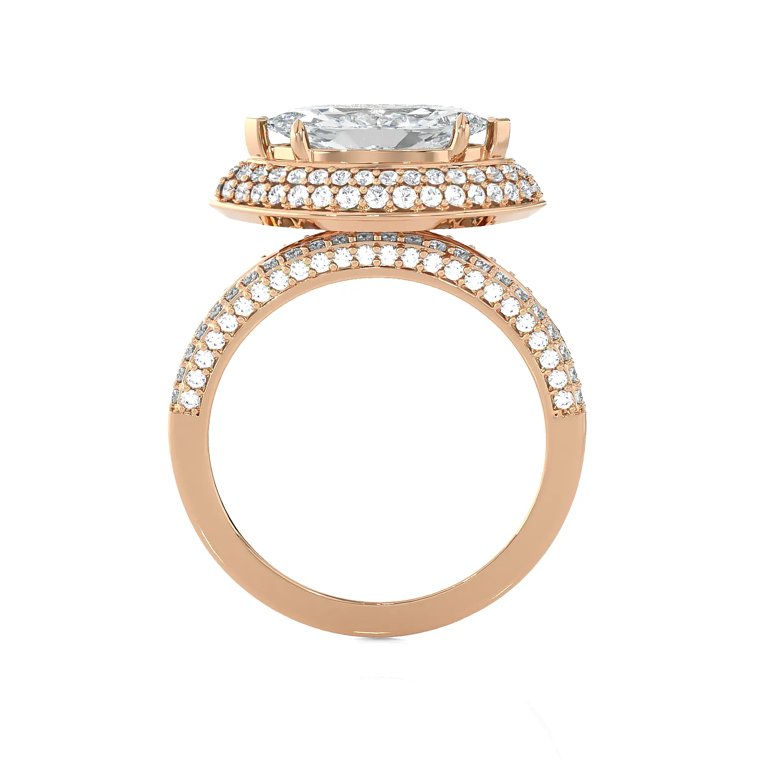 2 1/3 ctw Marquise Lab Grown Diamond Halo Engagement Ring