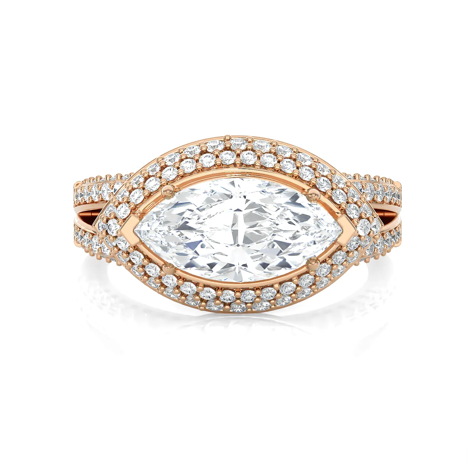 2 1/3 ctw Marquise Lab Grown Diamond Halo Engagement Ring