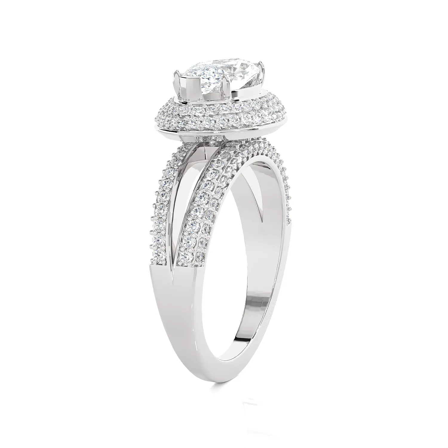 2 1/3 ctw Marquise Lab Grown Diamond Halo Engagement Ring