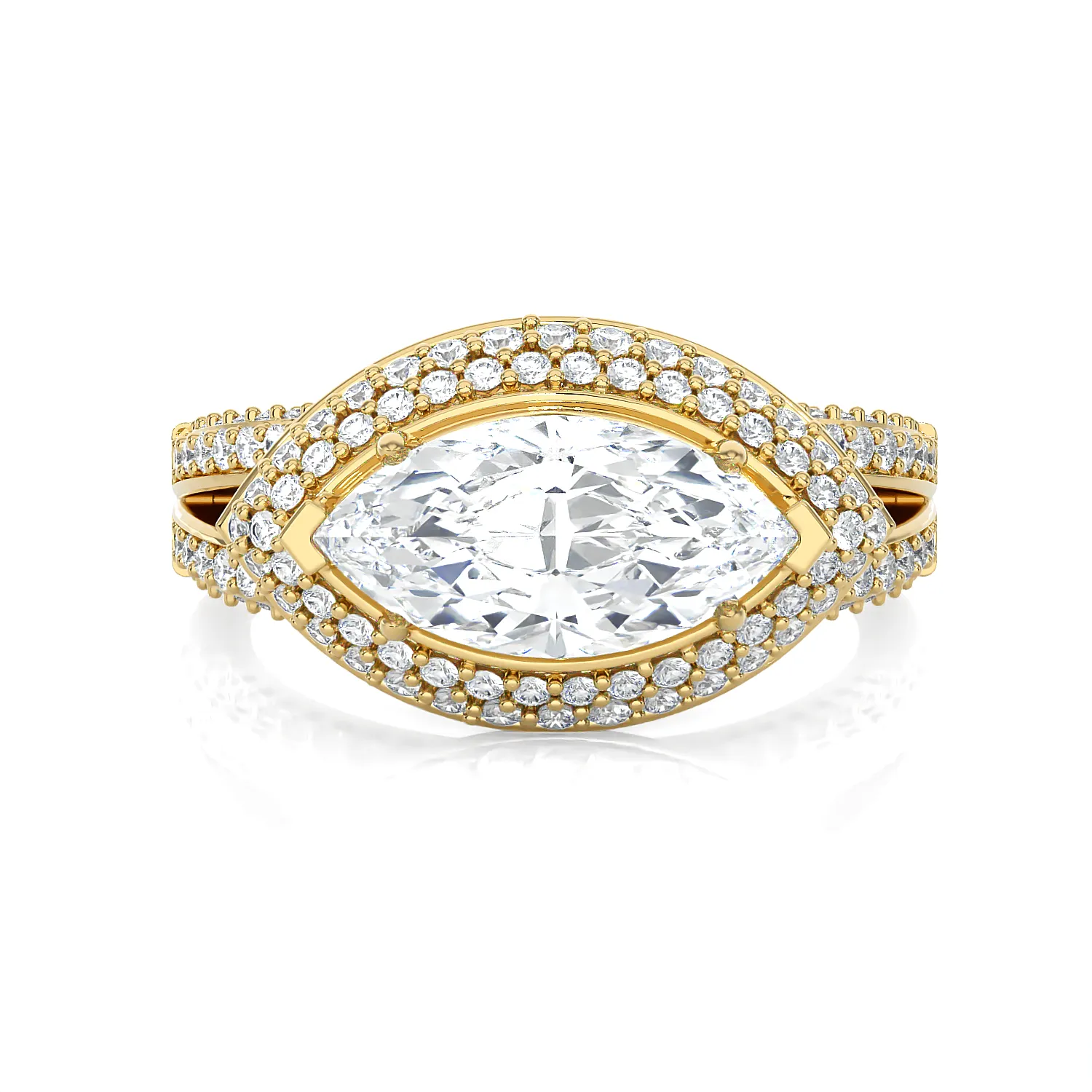 2 1/3 ctw Marquise Lab Grown Diamond Halo Engagement Ring