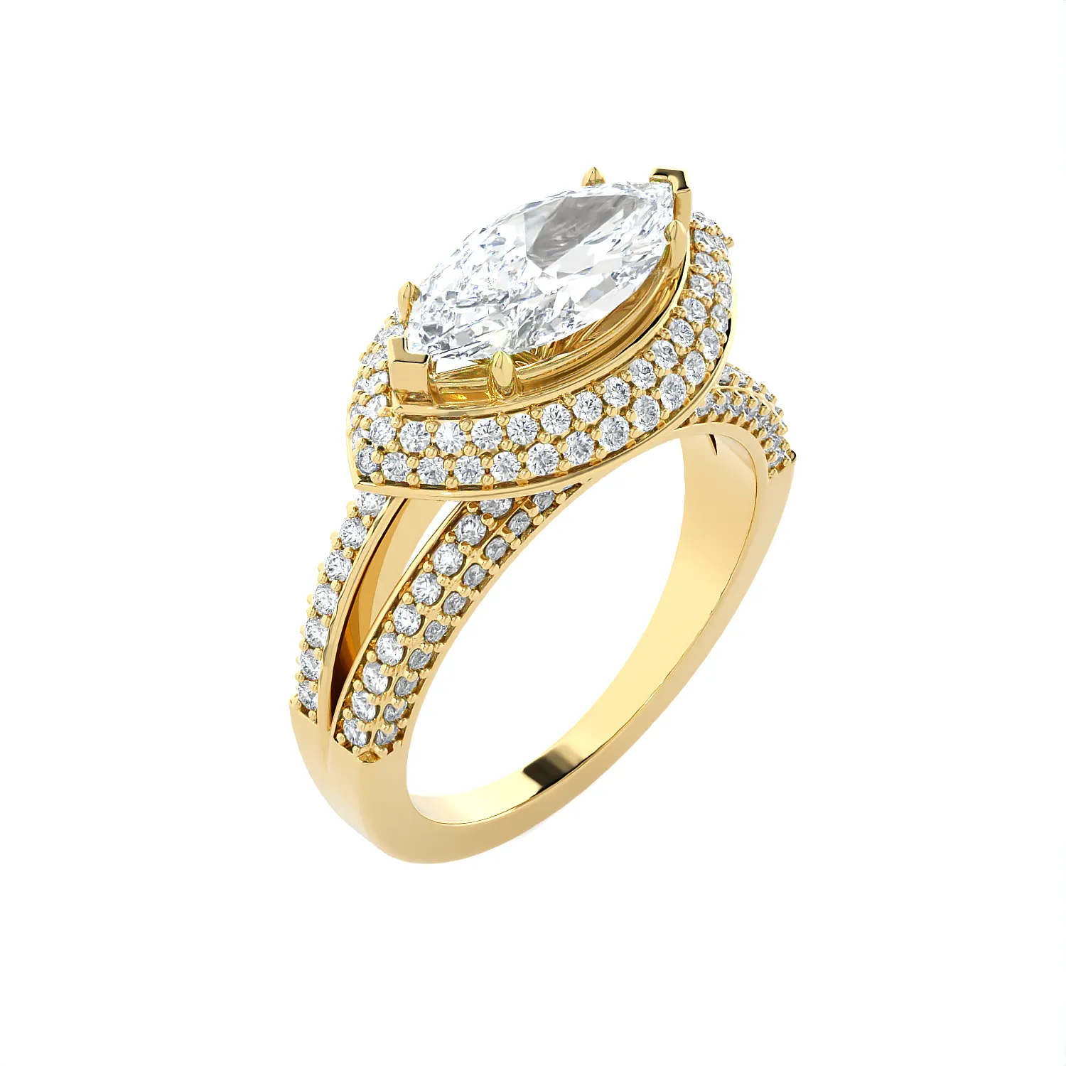 2 1/3 ctw Marquise Lab Grown Diamond Halo Engagement Ring