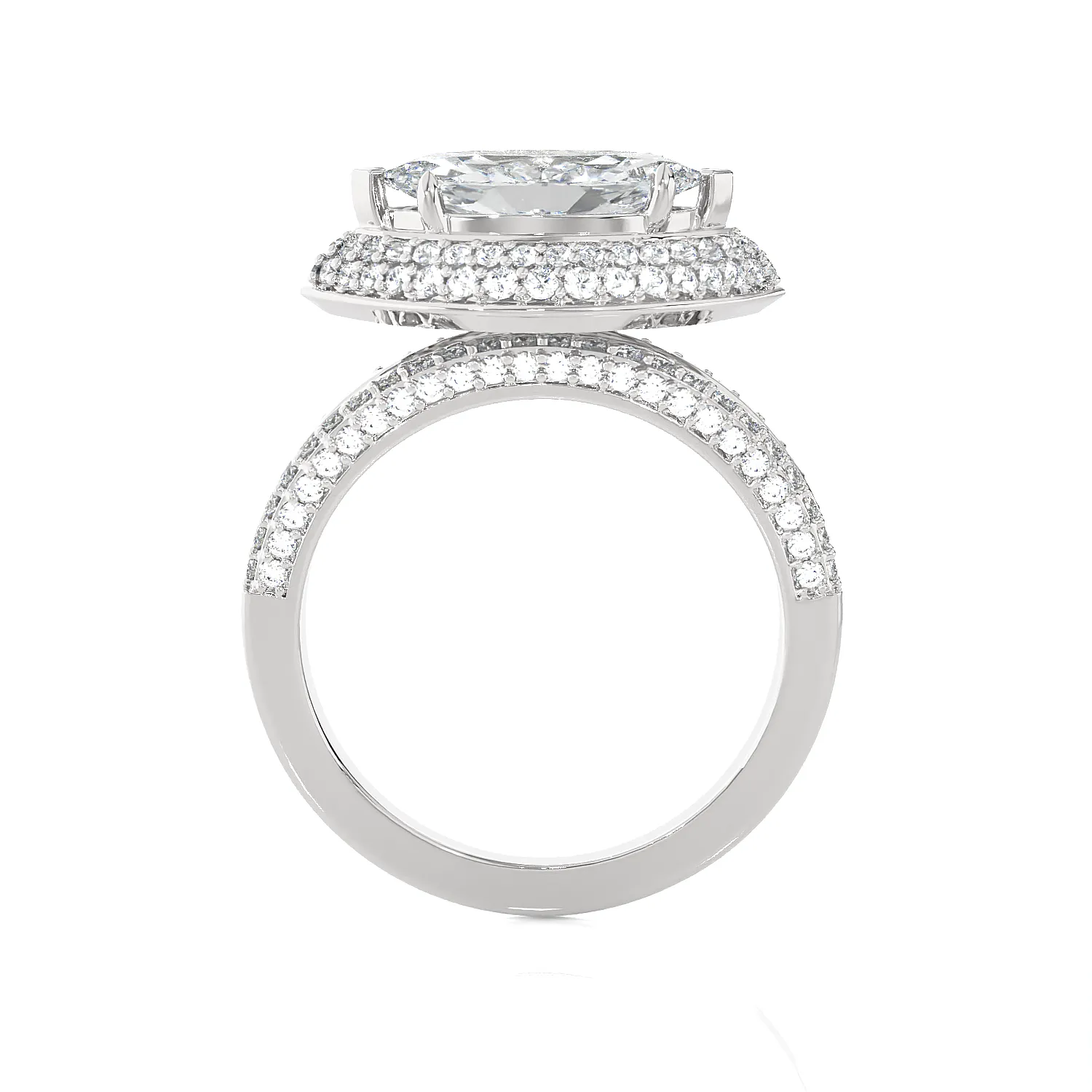 2 1/3 ctw Marquise Lab Grown Diamond Halo Engagement Ring
