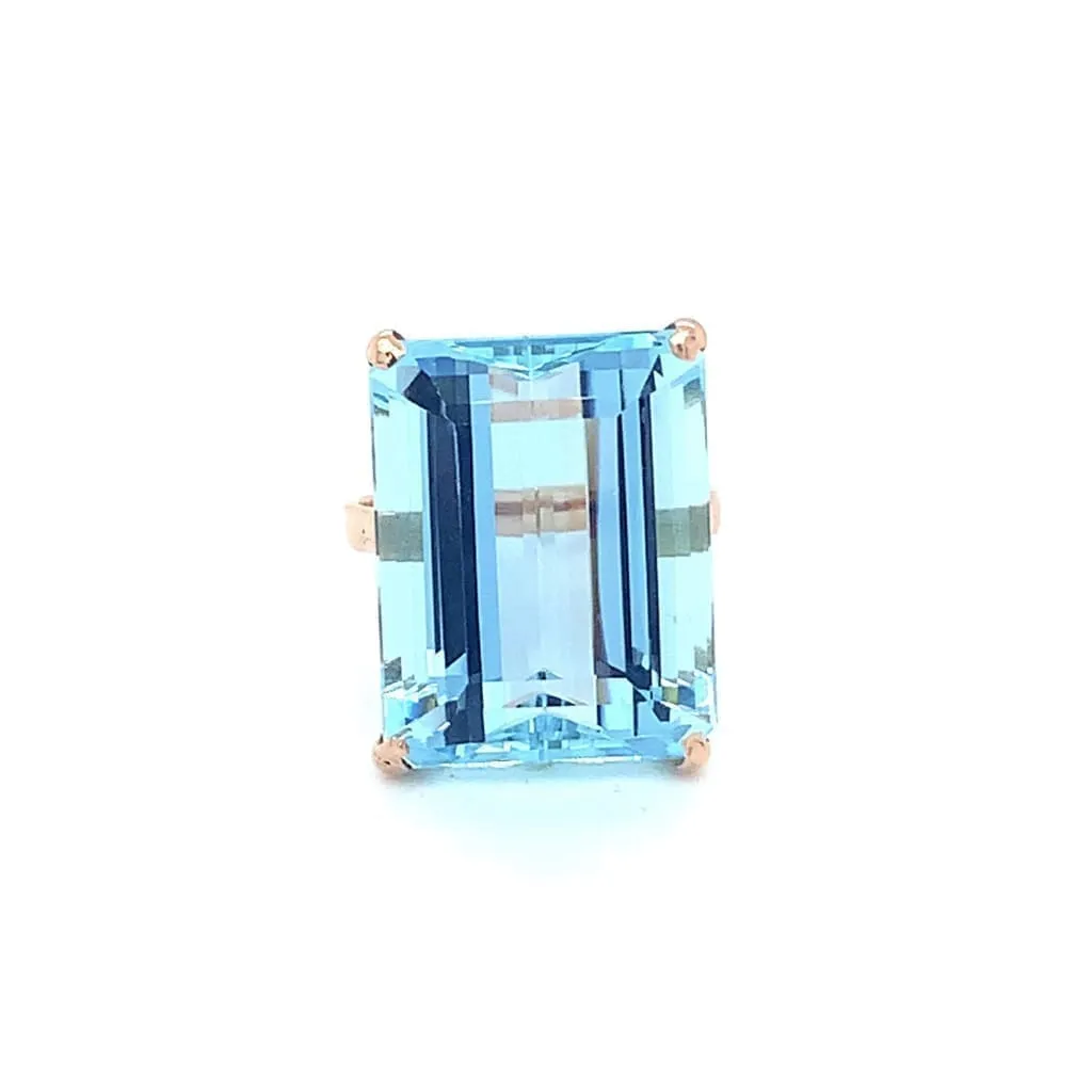 20.50CT. AQUAMARINE SET IN 14K ROSE GOLD AT REGARD JEWELRY IN AUSTIN, TX.