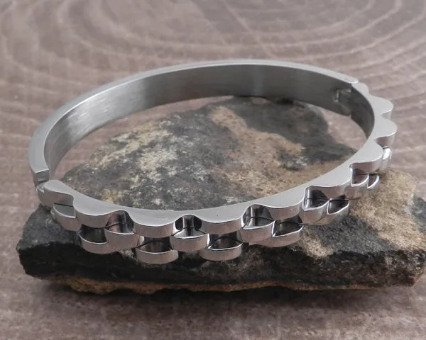3 Row Hinge Clamp Bangle 8"