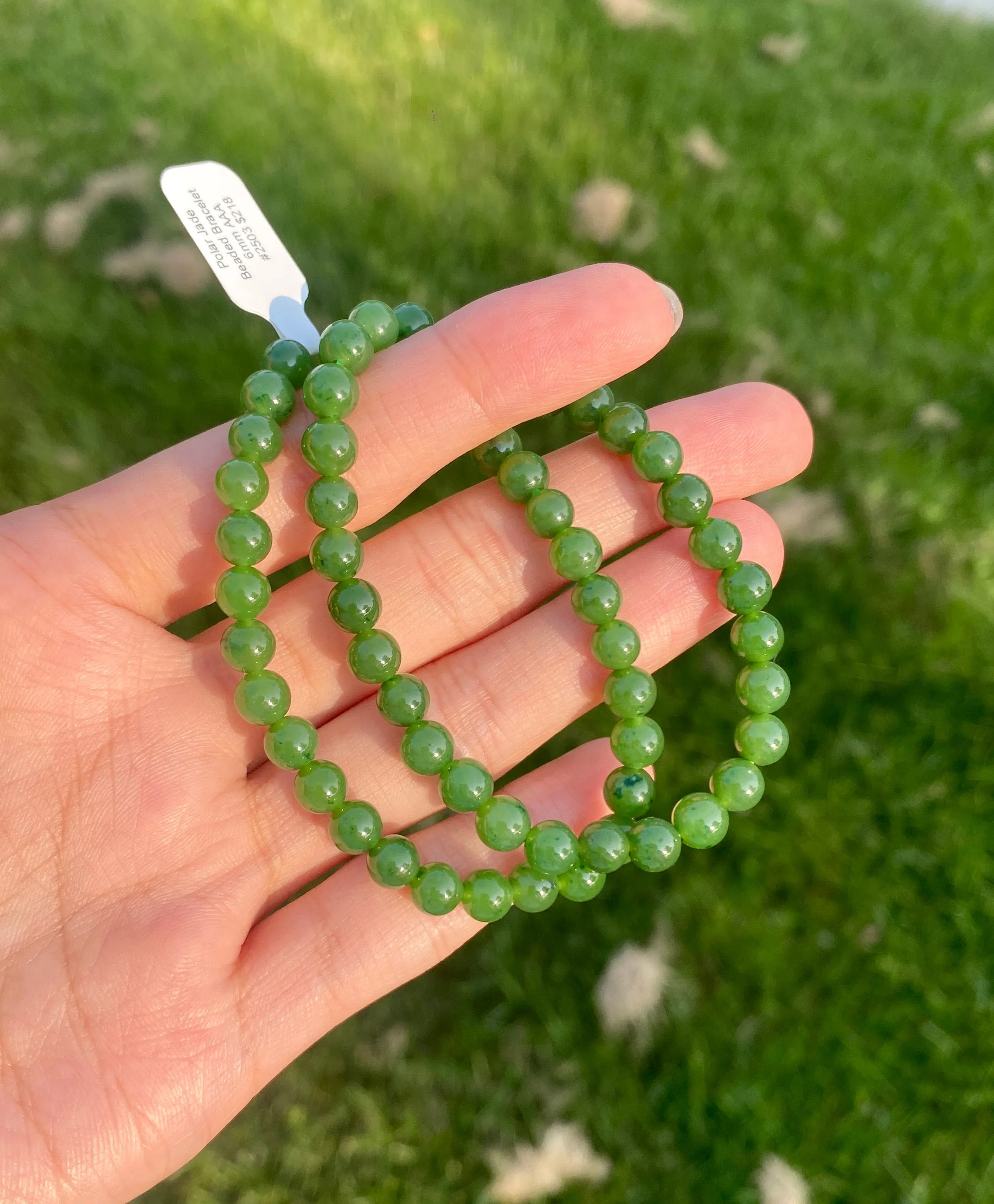 6mm Polar Jade Beaded Bracelet #2503