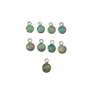 925 Sterling Silver Opal Charm