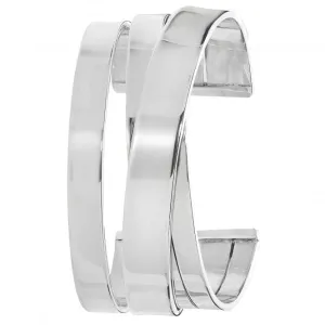 Acotis Silver Bangle Oval Chunky Cuff G4328