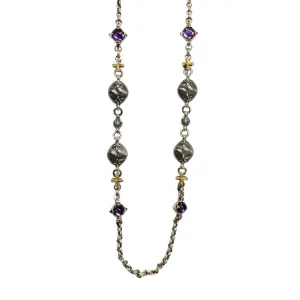 Amethyst and Gold Cross Necklace