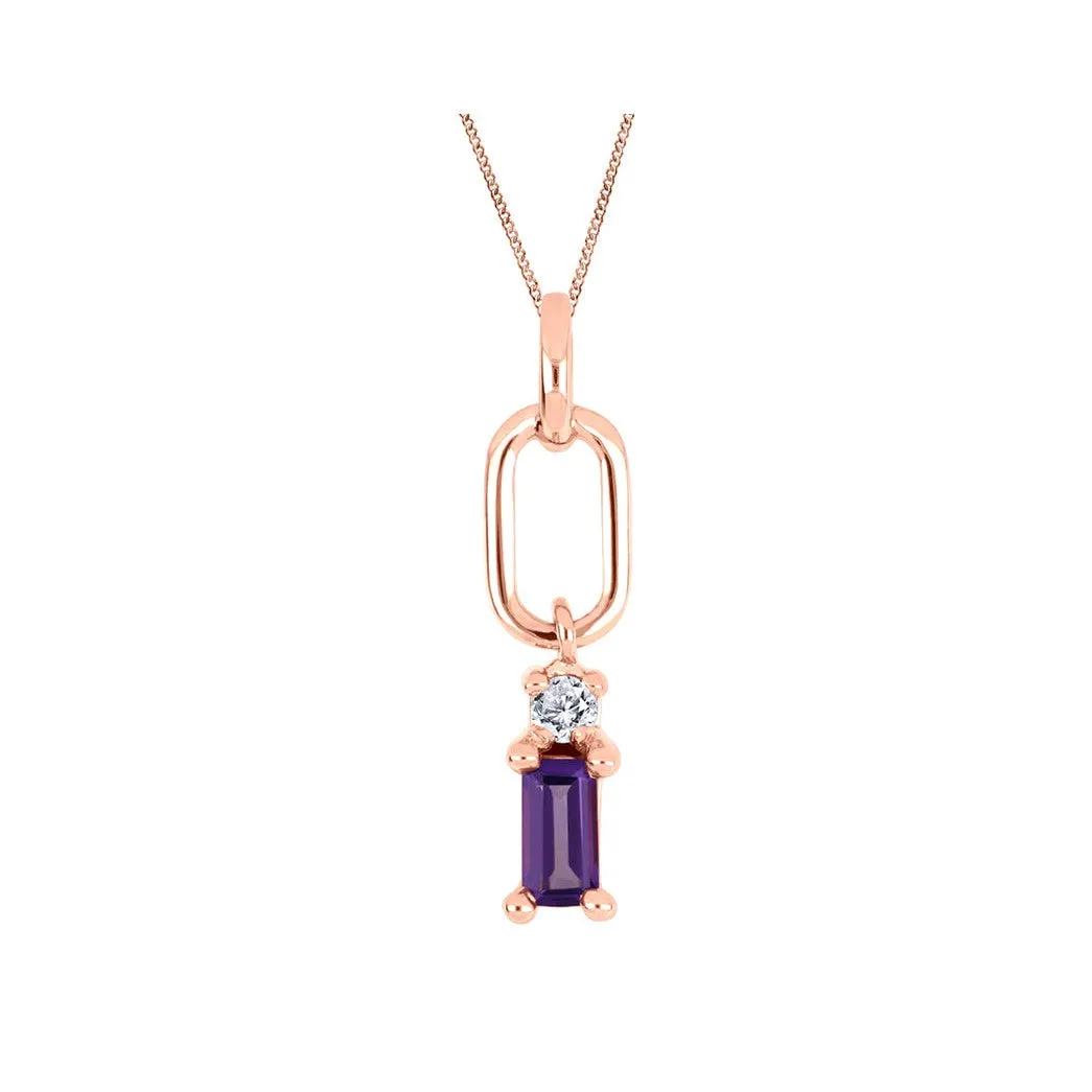 Amethyst Baguette Necklace