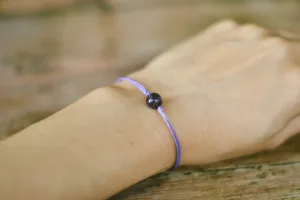 Amethyst bracelet for women, February birthstone, purple cord, adjustable