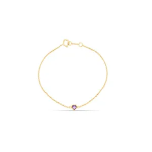 Amethyst Heart Bracelet