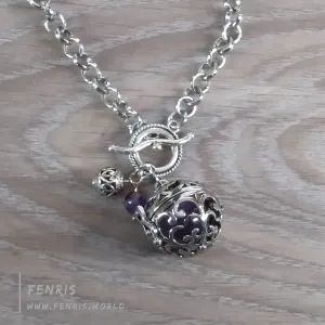 Amethyst Sphere Necklace Silver Locket