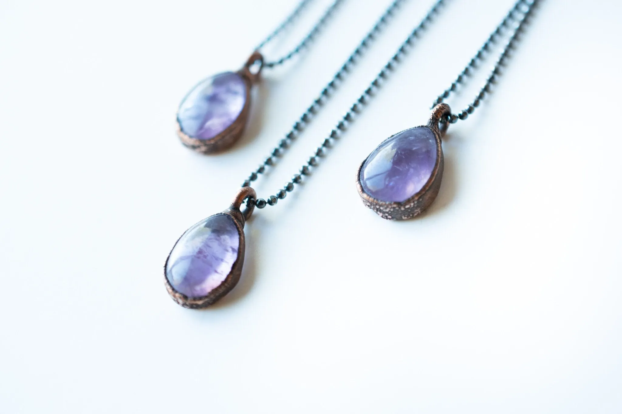 Amethyst teardrop necklace | February Birthstone pendant