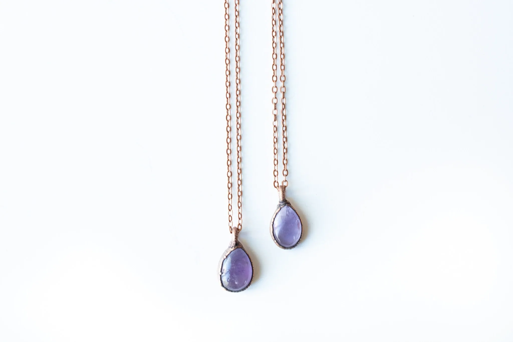 Amethyst teardrop necklace | February Birthstone pendant