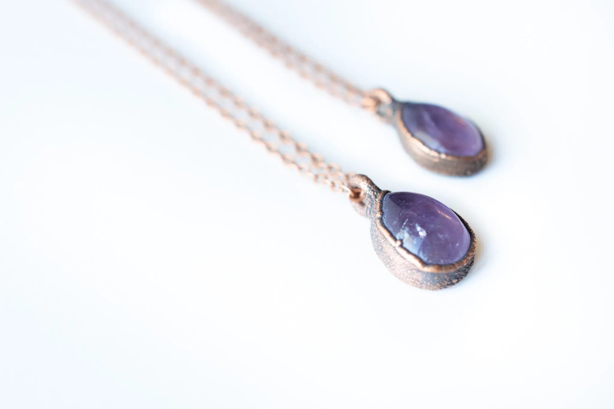 Amethyst teardrop necklace | February Birthstone pendant