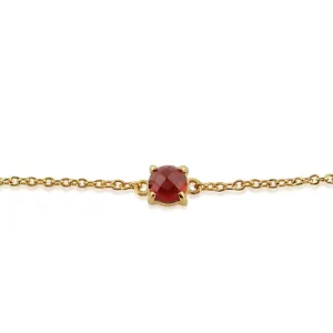Amour Damier 9ct Gelbgold 0,66 CT Granat Klaue Set Checkerboard 19cm Armband von Gemondo