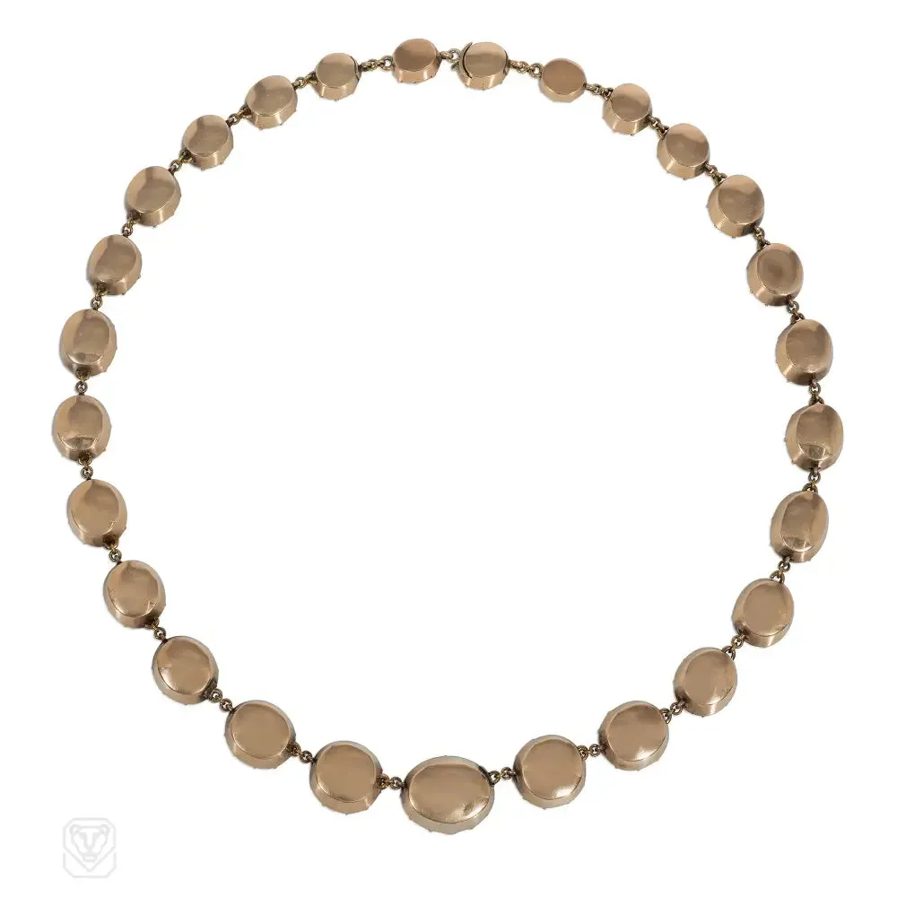 Antique foiled amethyst riviere necklace