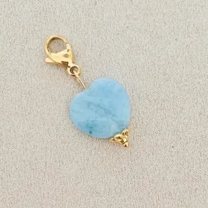 Aquamarine Heart Charm