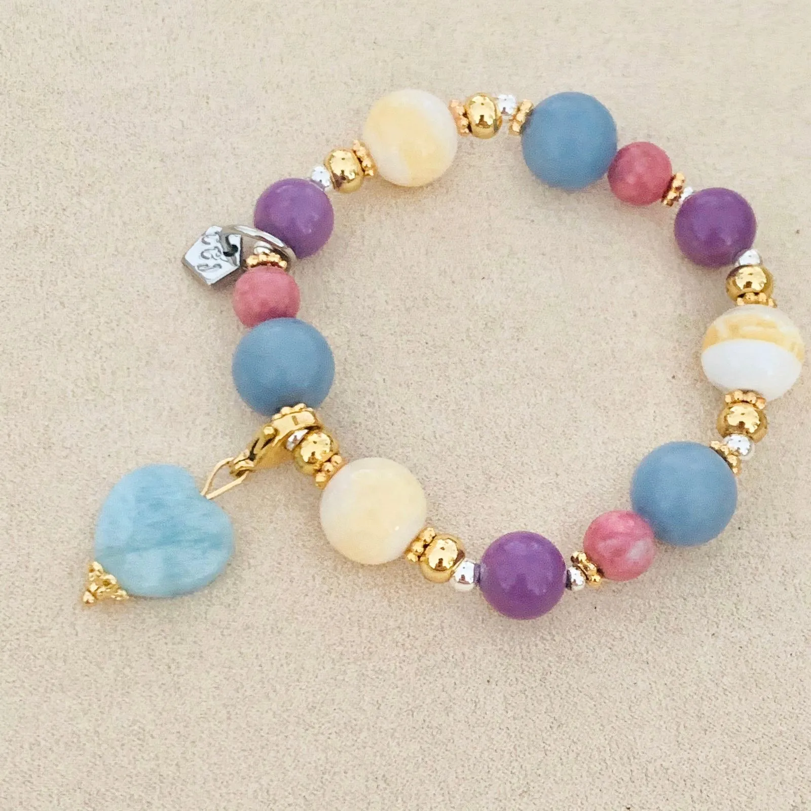 Aquamarine Heart Charm