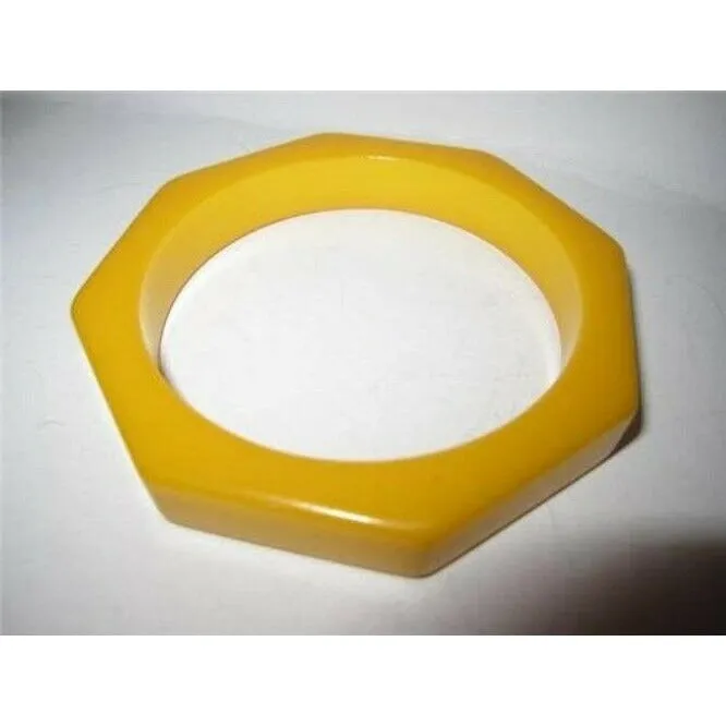 Art Deco era RARE Octagonal Yellow Bakelite Bangle